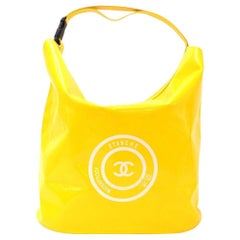 Chanel Yellow Vinyl Waterproof Large Limited Tote Bag