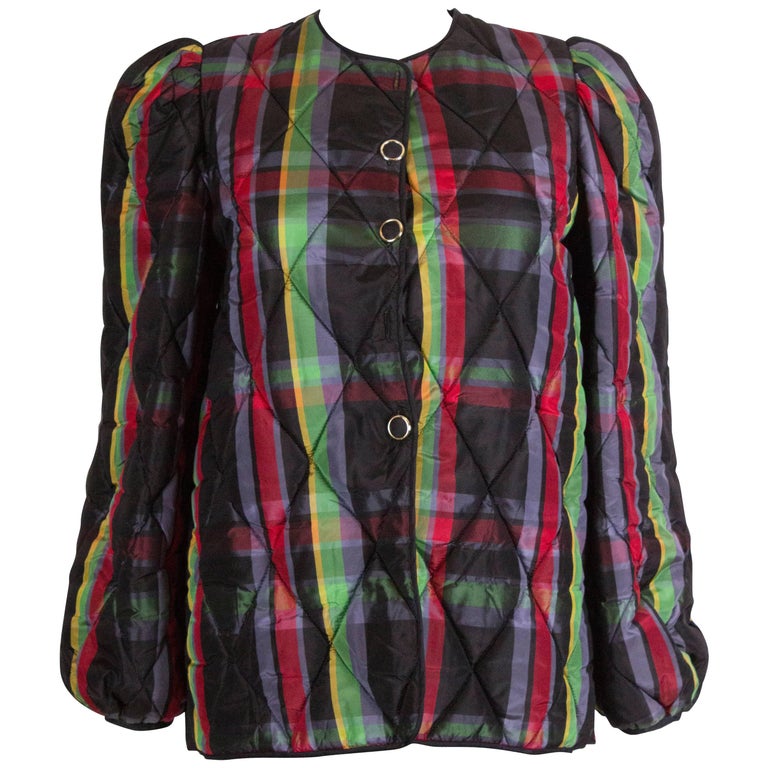 Colourful Silk Quilted Jacket For Sale at 1stDibs