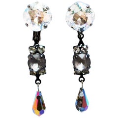 Clear Swarovski Crystal Drop Earrings