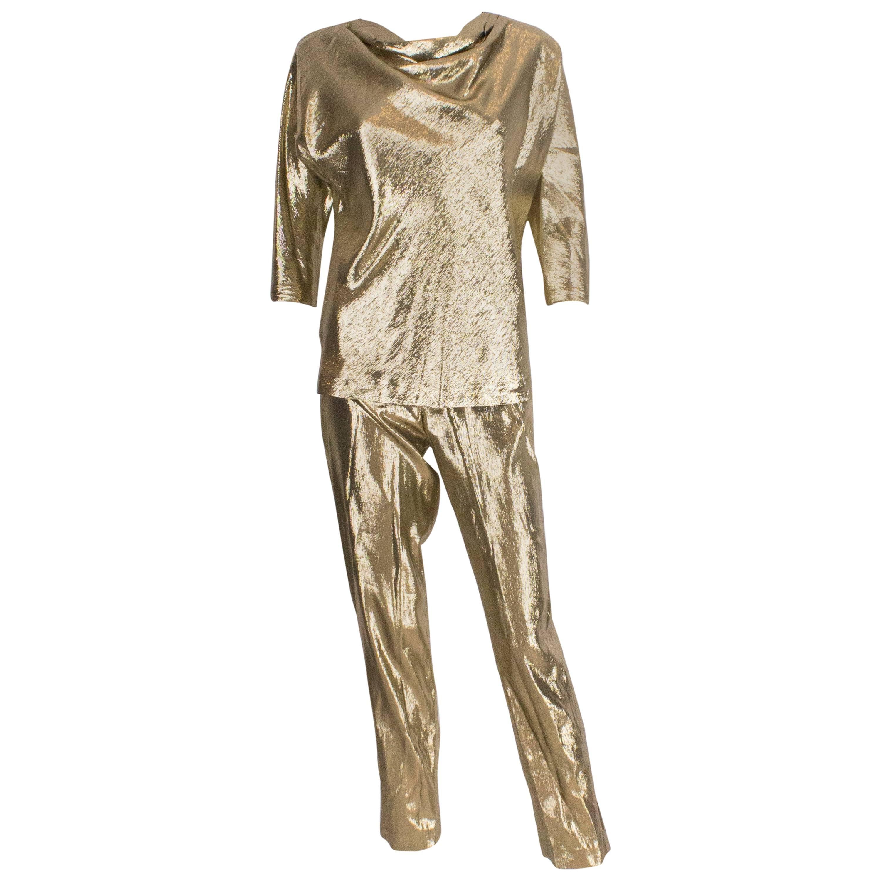 Gold Silk Pant Suit by Rich Bitch