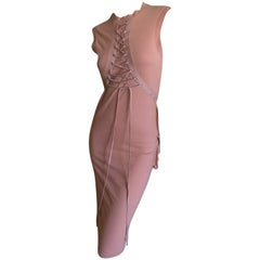Christian Dior by John Galliano Rose Cotton Corset Lace Sleeveless Dress