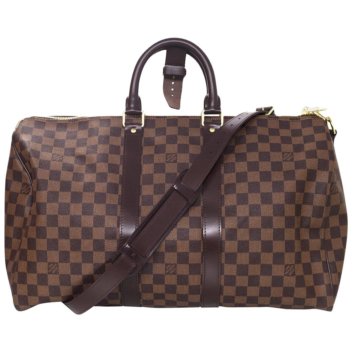 Louis Vuitton Brown Damier Keepall 45 Bandouliere with DB