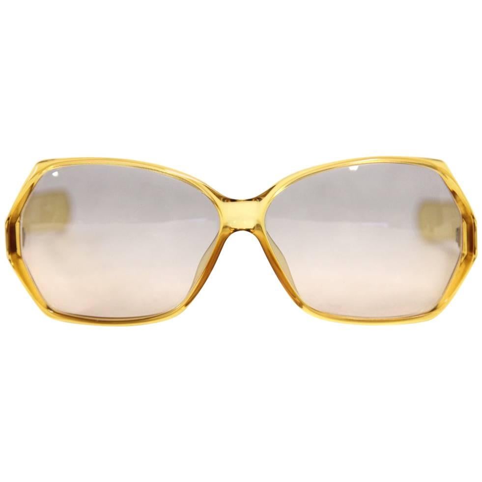 1970s Christian Dior Yellow Sunglasses