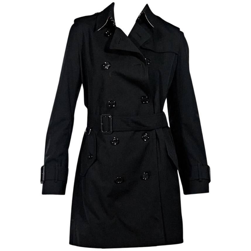 Black Burberry Double-Breasted Trench Coat