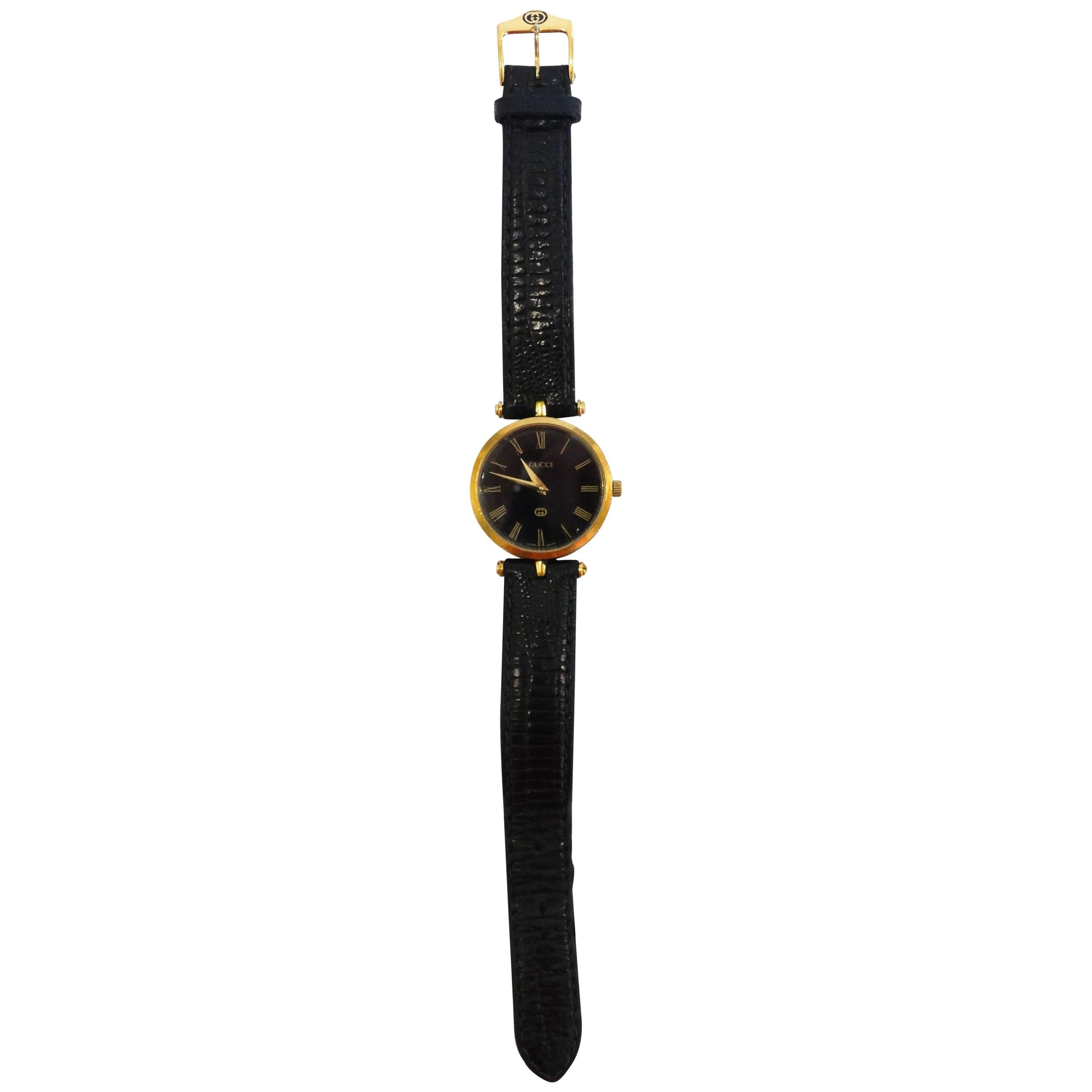 1980s Gucci Leather Ladies Watch