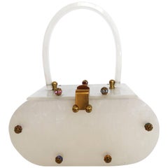 Rare 1960s Lucite Evening Bag With Jewel Accents 11