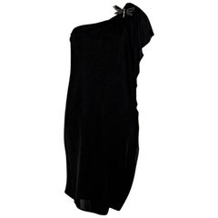 Black Gucci Butterfly One-Shoulder Dress