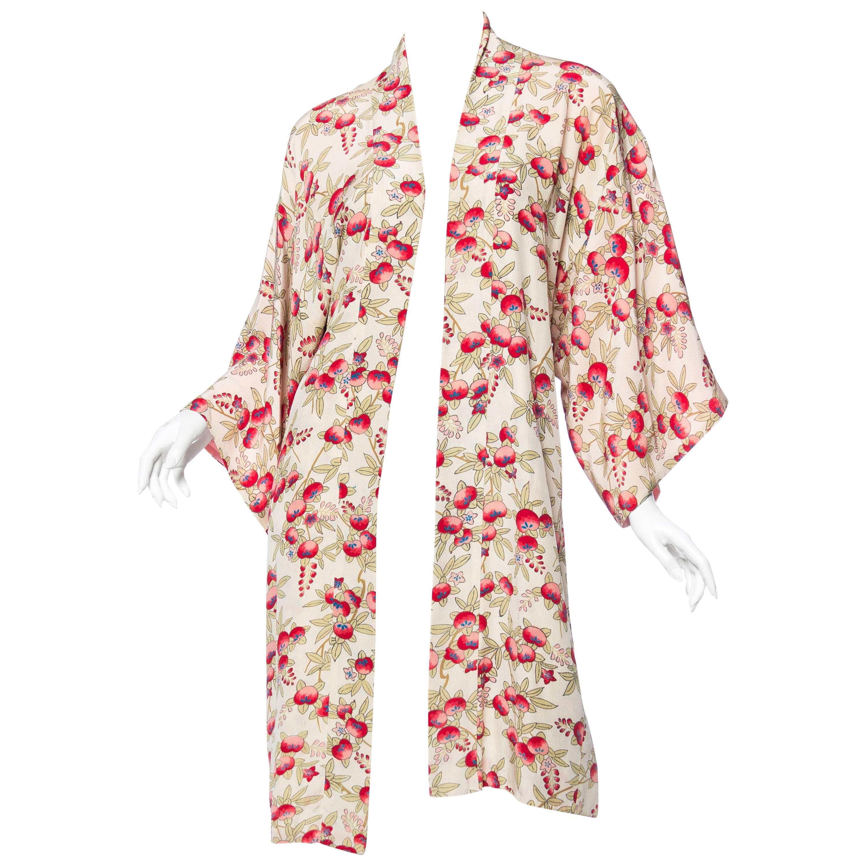 1920s Art Deco Japanese Silk Kimono Robe