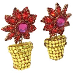 Deana Hamro Swarofski Crystal Flower Pot Earrings