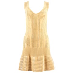 Vintage Alaia Spring-Summer 1996 beaded lemon knit cocktail sequin dress  