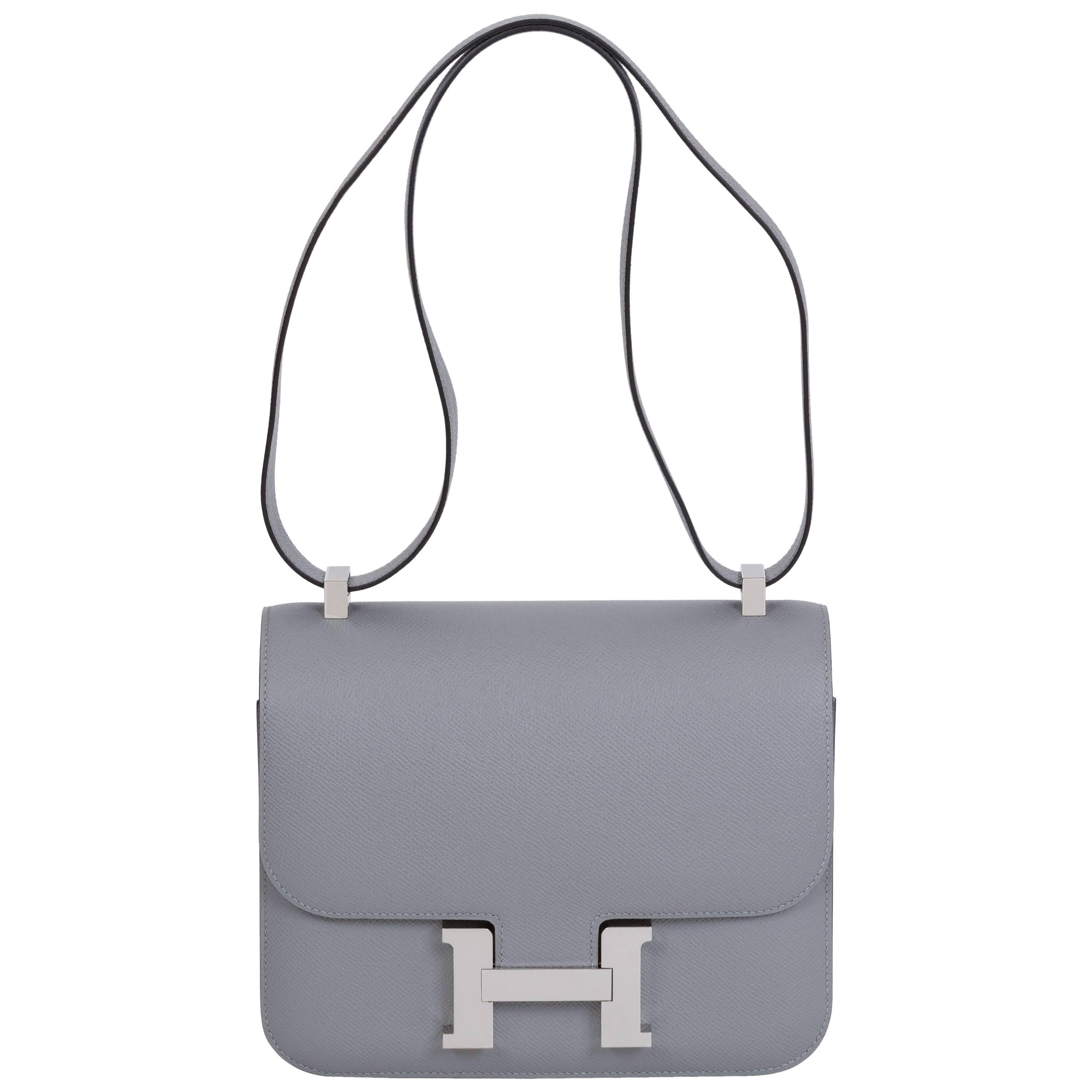 Hermes Mini Constance 18 Bag 4Z Gris Mouette Epsom SHW