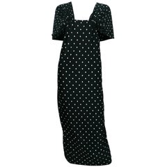 Patrick Kelly - Robe à pois noire et blanche vintage, taille US 10