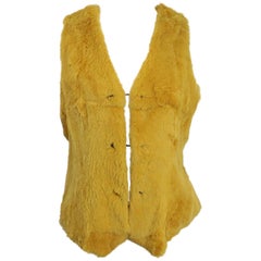 Vintage 1997 Chanel Yellow Fur Vest 