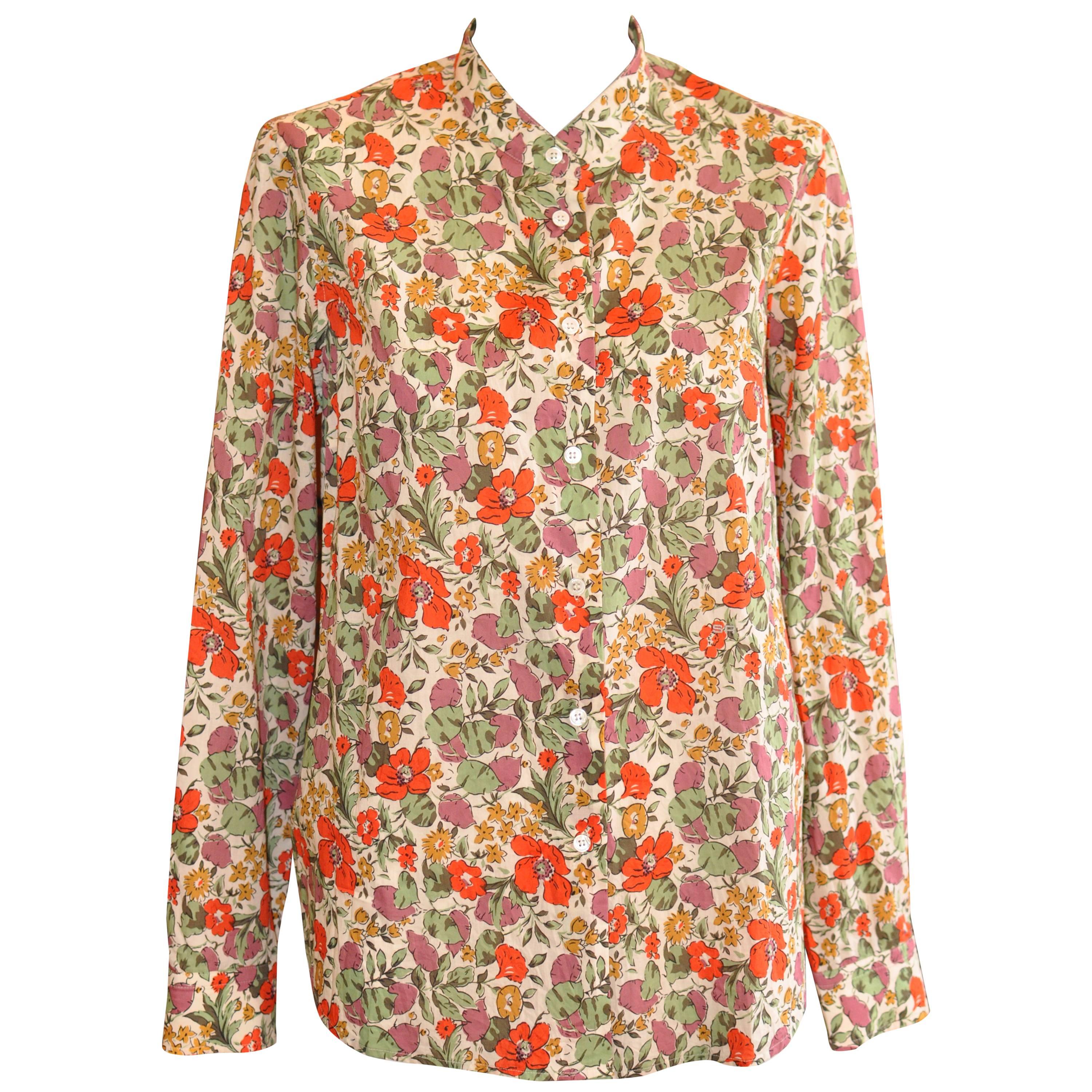 Sonia Rykiel Cotton Floral Shirt (44 Fr)