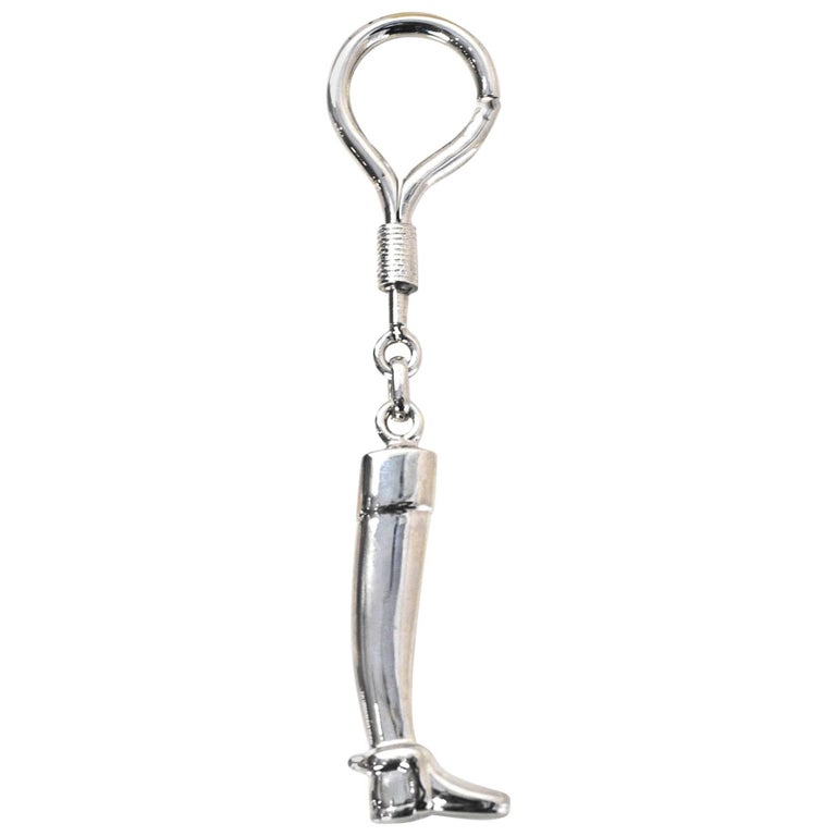 Gucci Silvertone Boot Keychain with Box For Sale at 1stDibs