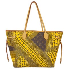 Rare Louis Vuitton Yellow Waves Neverfull MM Designed By Yayoi Kusama