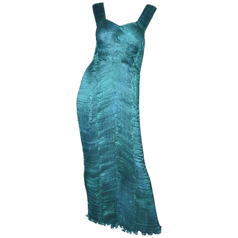 Charles and Patricia Lester Pleated Silk Gown at 1stDibs