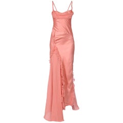 New ERMANNO SCERVINO Silk Romantic Ruffle Open Back Dress Gown It.42 - US 6