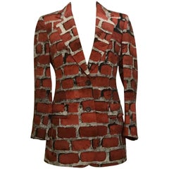 Moschino Couture Vintage Brick Print Jacket Blazer, 1990s