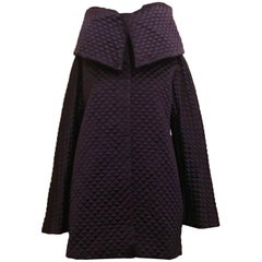 New Alexander McQueen 2007 Runway Purple Quilted High Collar Jacket Coat 2