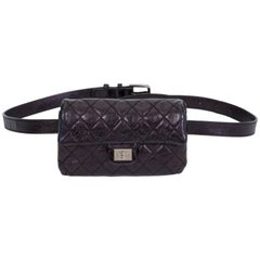 Chanel Reissue Black Quilted Leather Fanny Pack Bag