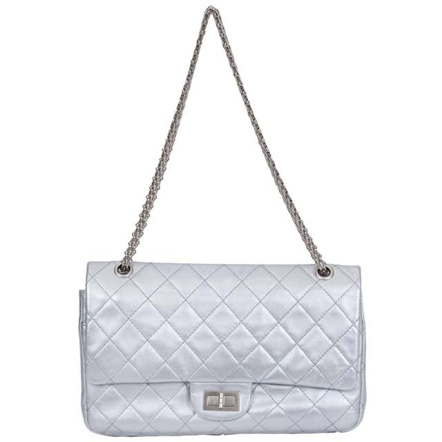 Chanel Silver Jumbo Reissue Double Flap For Sale at 1stDibs
