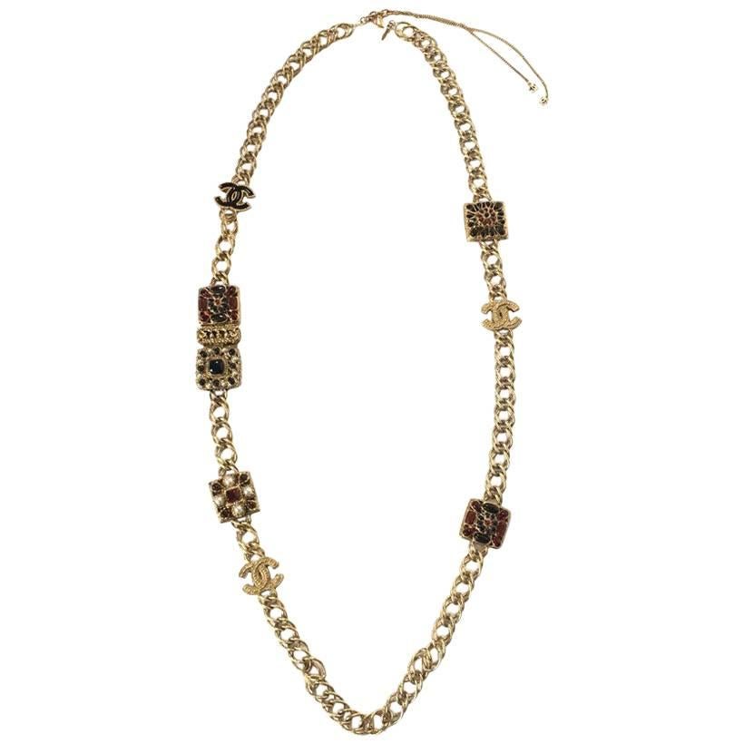 CHANEL 'Paris-Byzance' Necklace in Gilded Metal