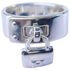 Rare and Vintage Hermes Amulette Constance Bag Silver 925 Ring 