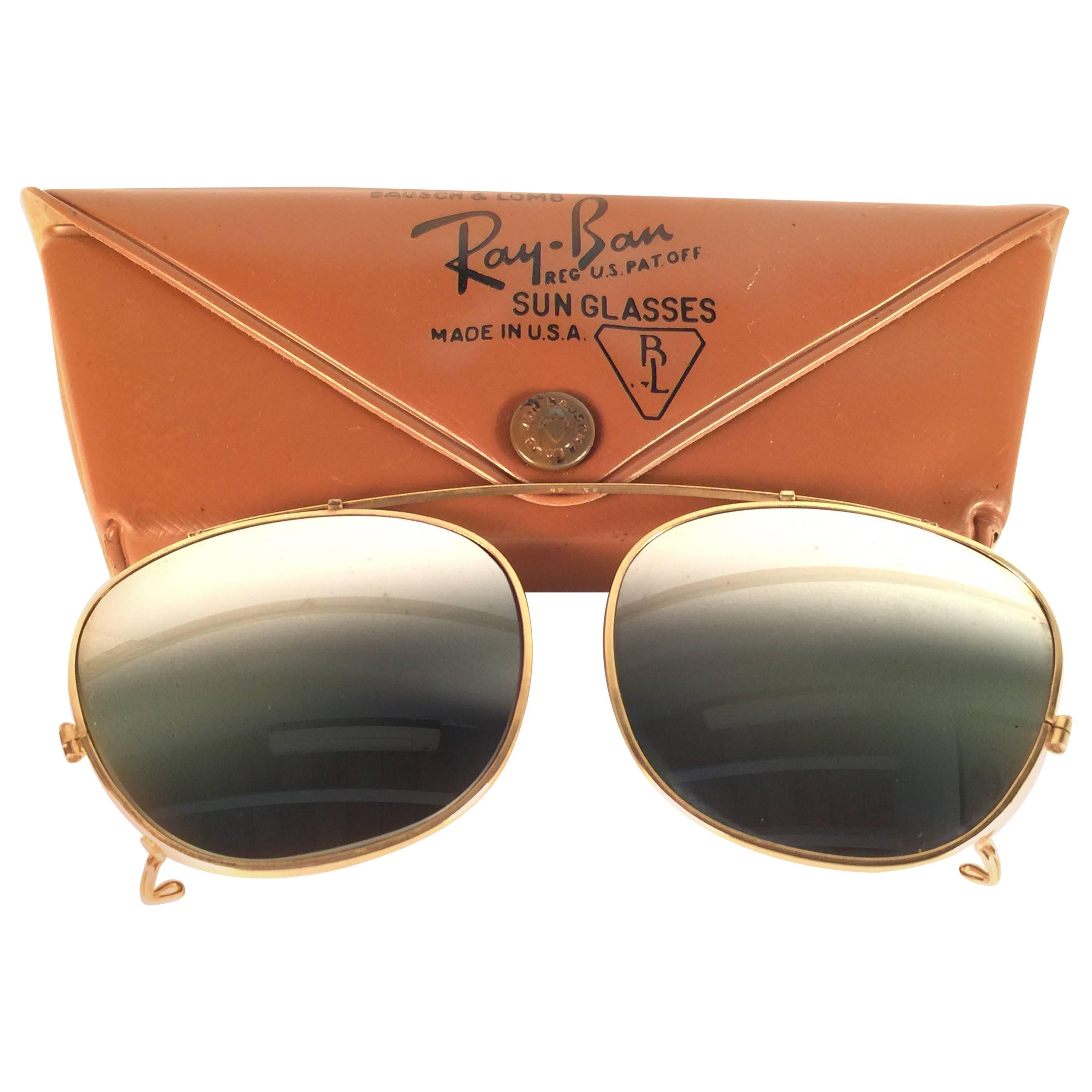 New Vintage Ray Ban B&L Clip On Deep Freeze For Sunglasses Collectors Item  USA For Sale at 1stDibs | clip on glasses ray ban, ray ban rat tail, ray  ban round clip