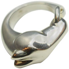 MAGNIFIC Hermès Galop Silver 925 Ring / Good Condition