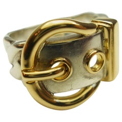 Vintage Hermès Diane Silver 925 and gold 18k Ring  / Good Condition