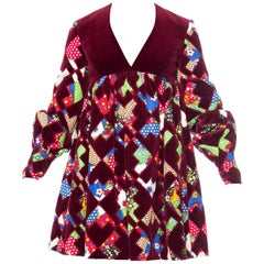 1960s Gayle Kirkpatrick velvet patchwork dress