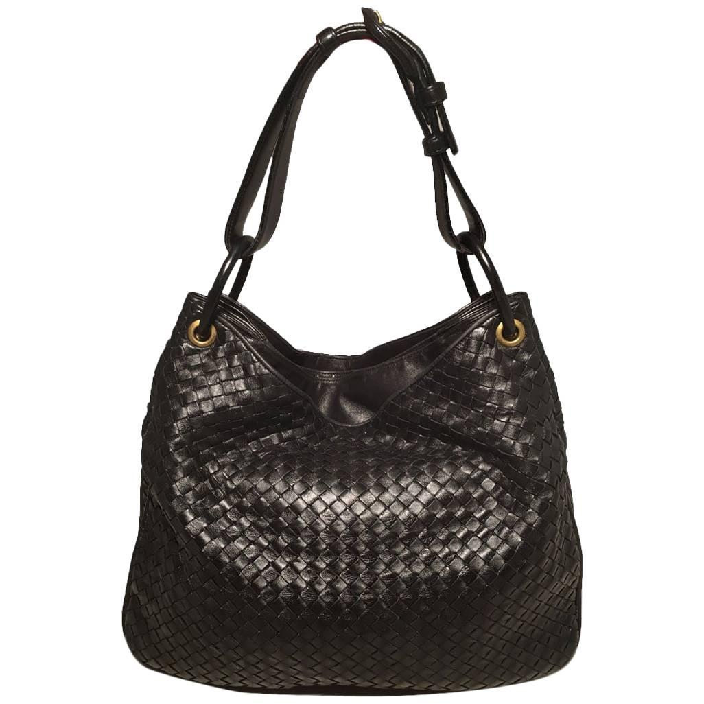 Bottega Veneta Woven Black Leather Shoulder Bag 