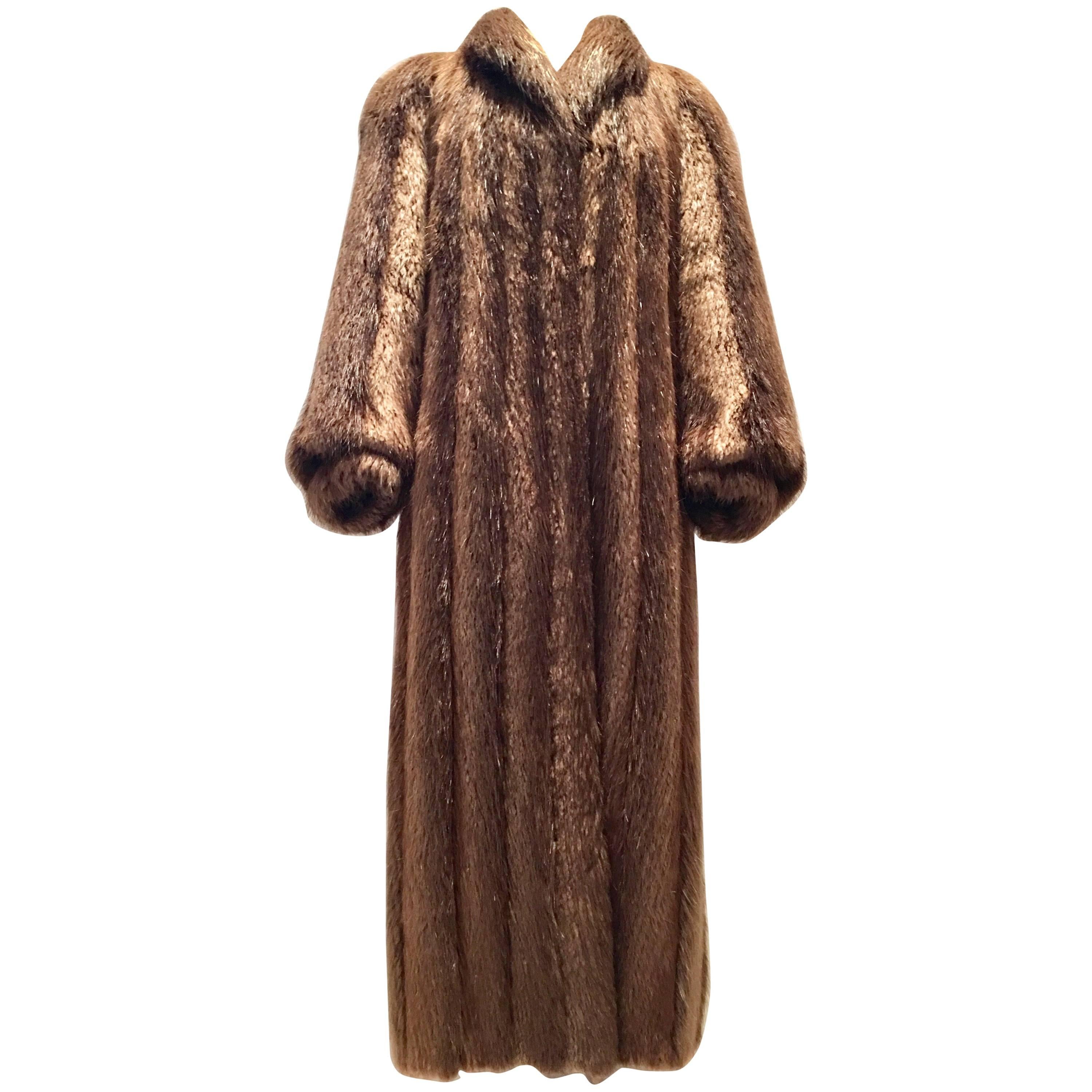 Vintage Canadian Long Hair Beaver Fur Coat
