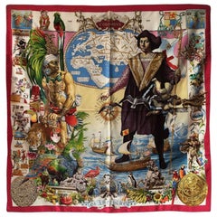 Hermes RARE Vintage Les Ameriques Silk Scarf c1994