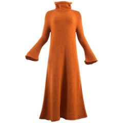 Yohji Yamamoto Autumn-Winter 1998 orange knitted maxi dress