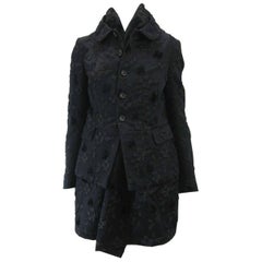 Comme des Garcons Black Layered Brocade Coat