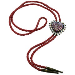 Butler & Wilson Used Jeweled Heart Lariat Necklace
