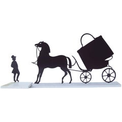Hermes Logo Carriage Coachman And Horse In Metal