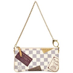 Louis Vuitton Damier Azur Milla Trunks Labels MM Pochette Bag