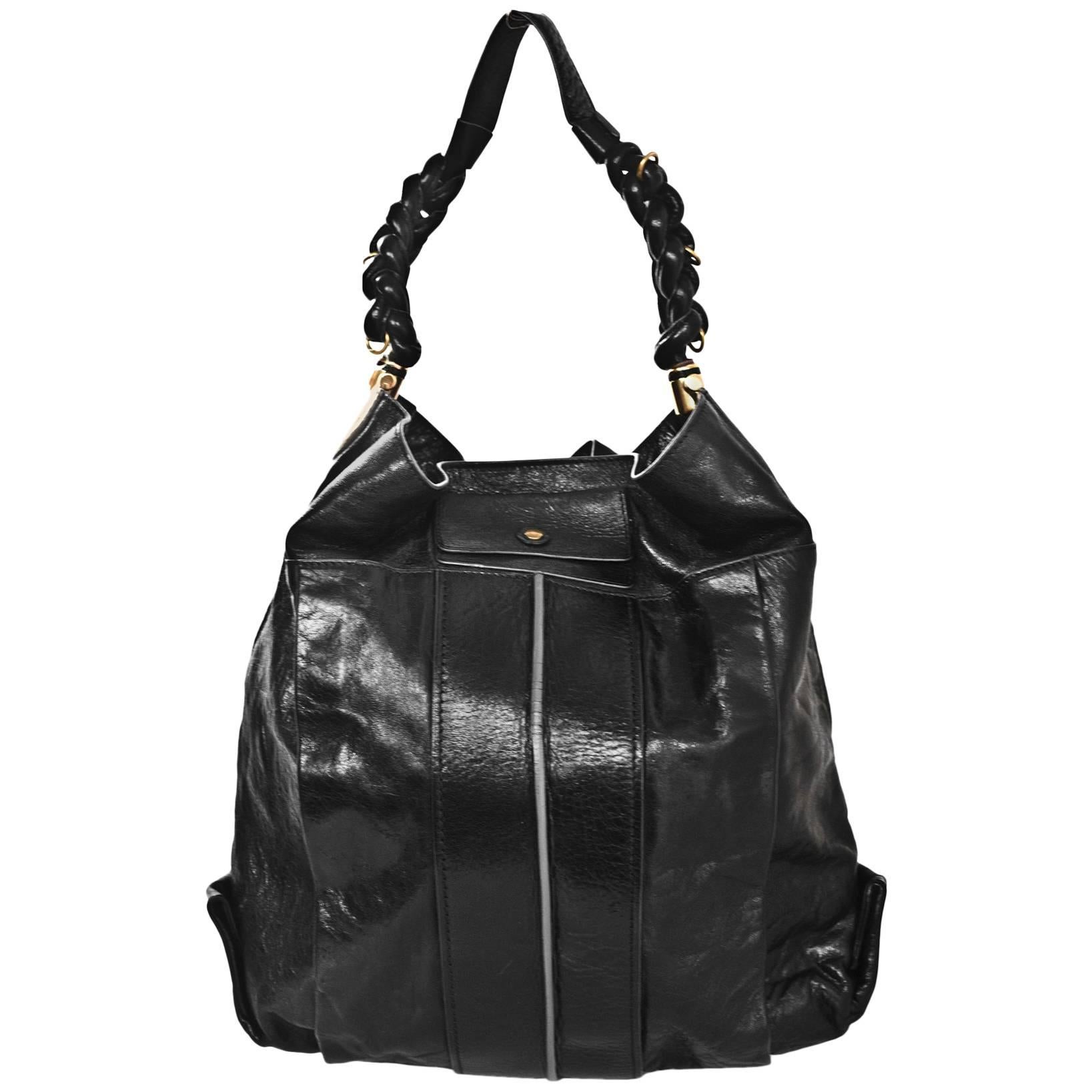 Chloe Black Leather Hobo Bag