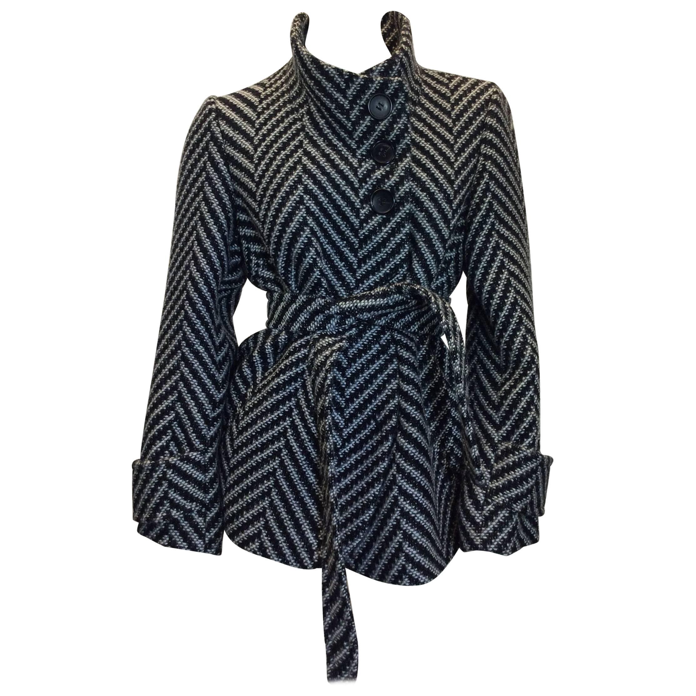 Gerard Darel Gray Tweed Coat For Sale at 1stDibs