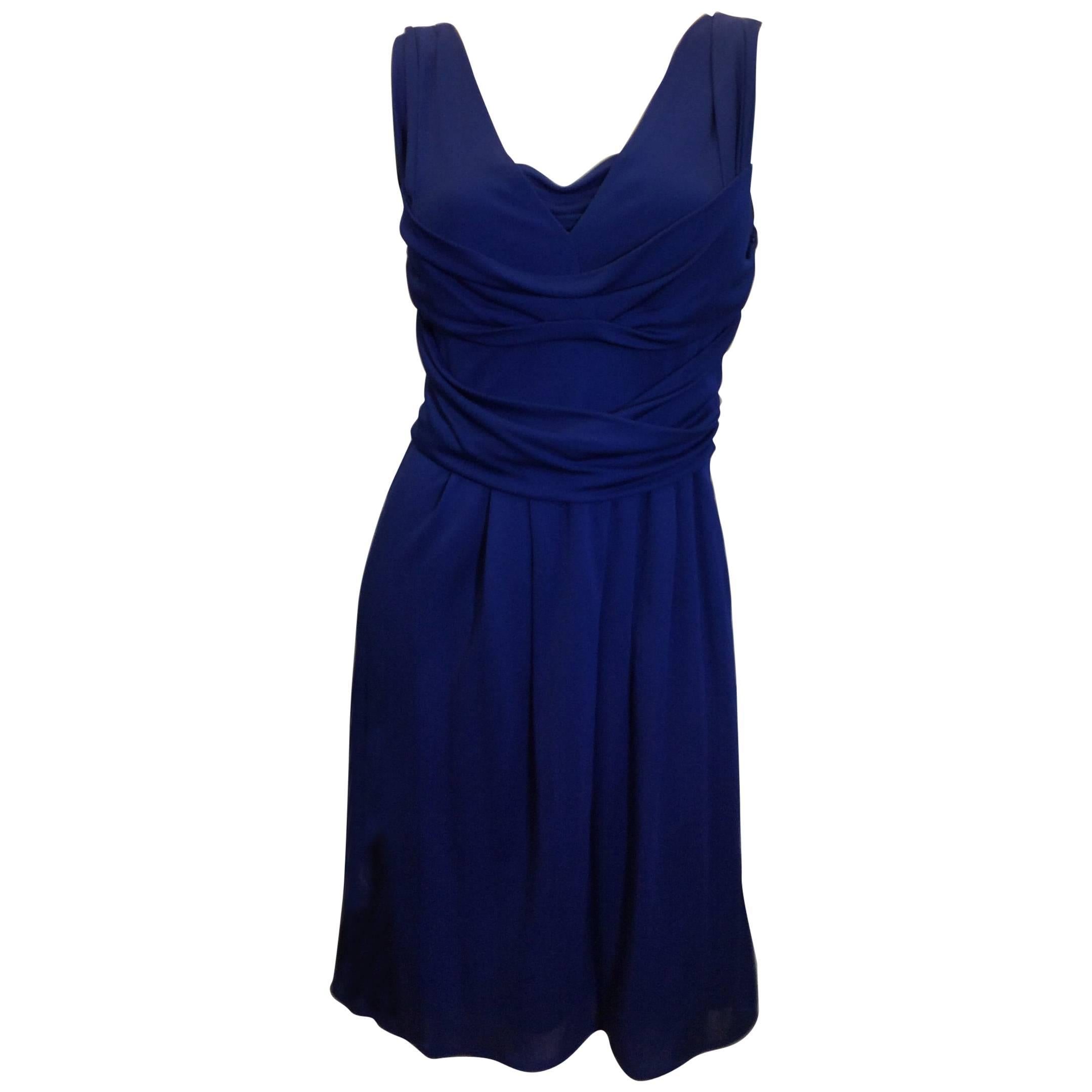 Moschino Sleeveless Royal Blue Dress For Sale