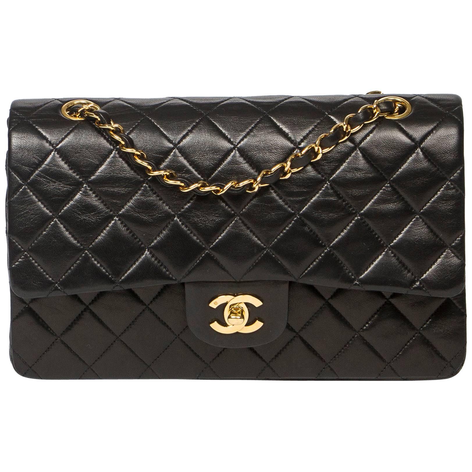 Chanel Classic Double Flap in black quilted calf leather