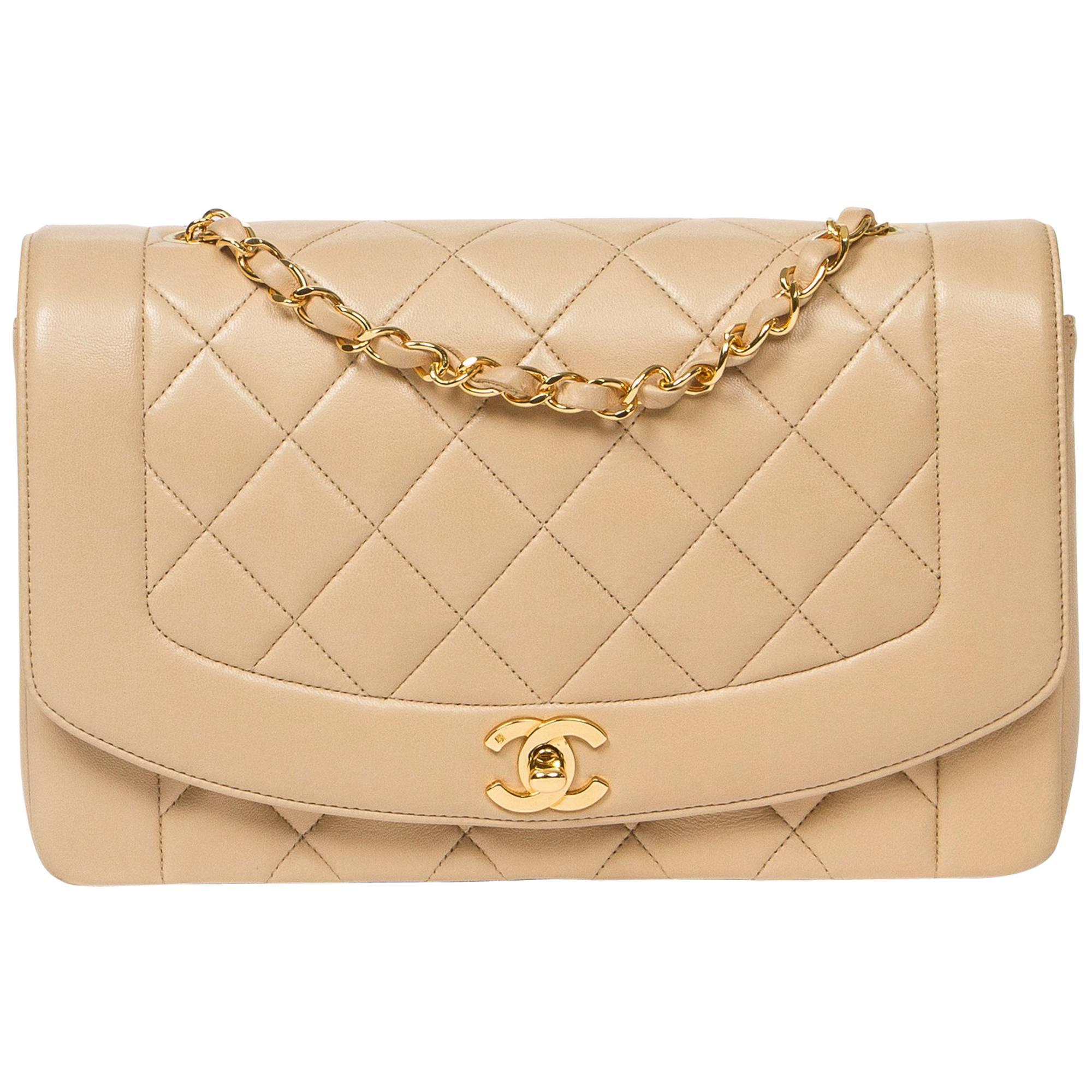 Chanel Mademoiselle Flap in beige quilted calf leather