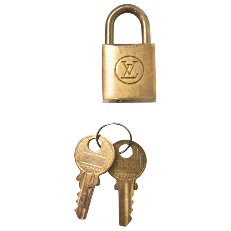 Louis Vuitton Vintage Brass Logo Lock and Keys For Sale at 1stdibs