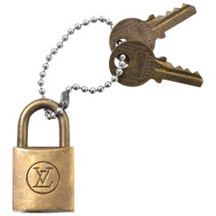 Louis Vuitton Vintage Brass Logo Lock & Keys