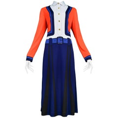 Roberta di Camerino Trompe Suit Red, Blue, Black, White Max Dress 