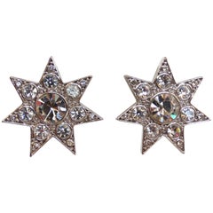 Unsigned Vintage Crystal Star Earrings