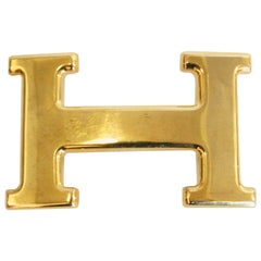 Hermes "H" Constance Gold Belt Buckle